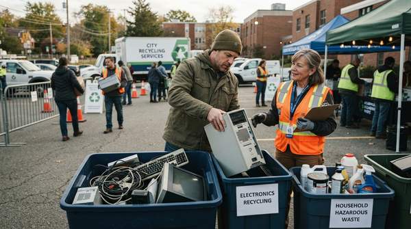 Editorial illustration for A Resident's Guide to Special Recycling Events for Electronics and Hazardous Waste