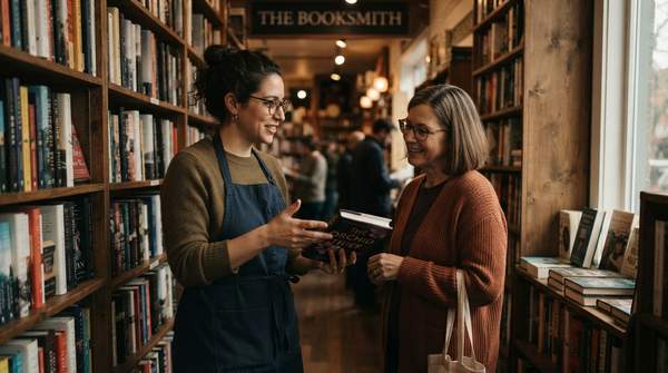 Editorial illustration for How to Choose an Independent Bookstore That's Right for You
